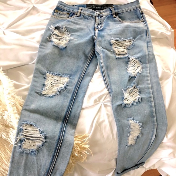 One Teaspoon Denim - One Teaspoon Distressed Boyfriend Jeans